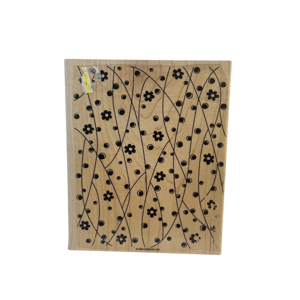 Stampin Up Bitty Blossoms Stamp Unisex OS Wood Mounted Floral Background